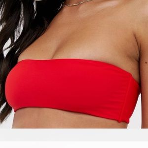 missguided red tube bikini top